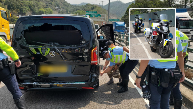 轻型货车于屯门公路疑遭两辆警察电单车撞上受损，货车司机入禀区院索偿。资料图片