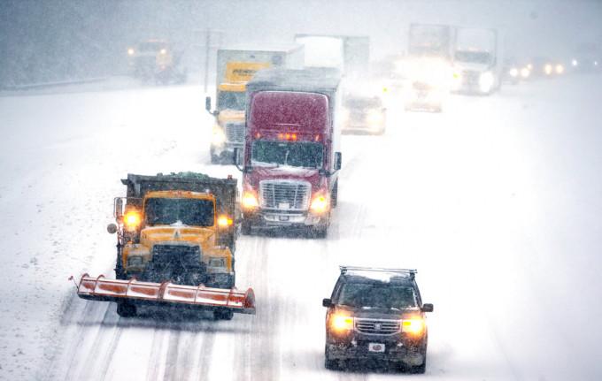 北卡州出现大风雪。AP图片