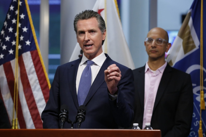 加州州長宣佈「封城」，要求該州4000萬居民待在家中不要出門，以防止新冠疫情蔓延。AP