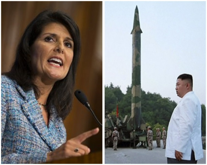 黑莉透露美国和中国正在谈判应该何时对北韩采取更进一步的行动。AP