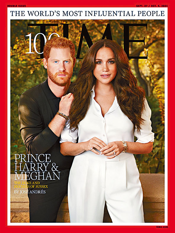 哈里王子与夫人梅根成《时代》封面人物。
