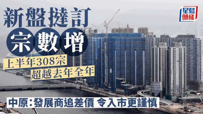 新盘挞订宗数增 上半年308宗 超越去年全年 中原：发展商追差价 令入市更谨慎