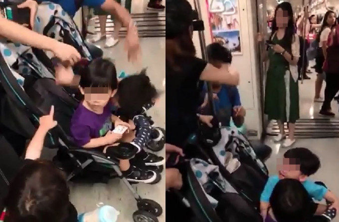 台北捷運一名男子突然出手怒打一名兩歲男童，事後指該名打人男子是自閉症患者，掀起熱議。影片截圖