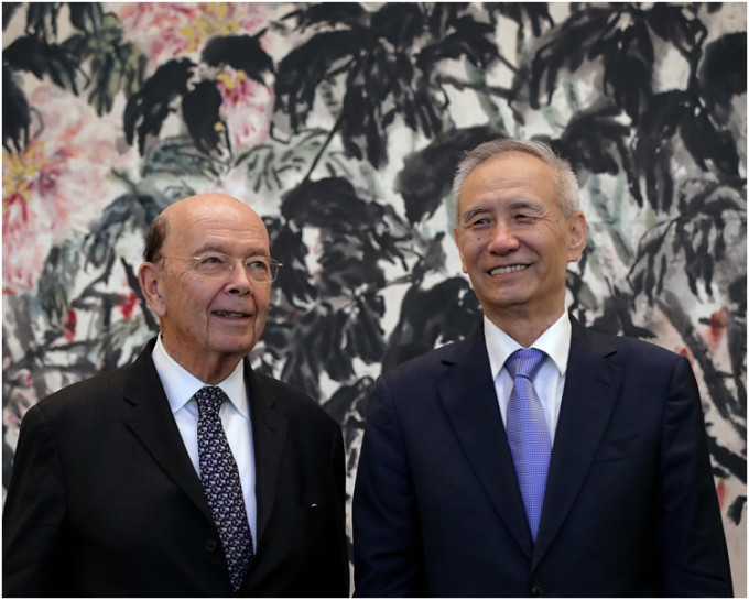 羅斯早上與副總理劉鶴在釣魚台國賓館展開新一輪經貿談判。AP
