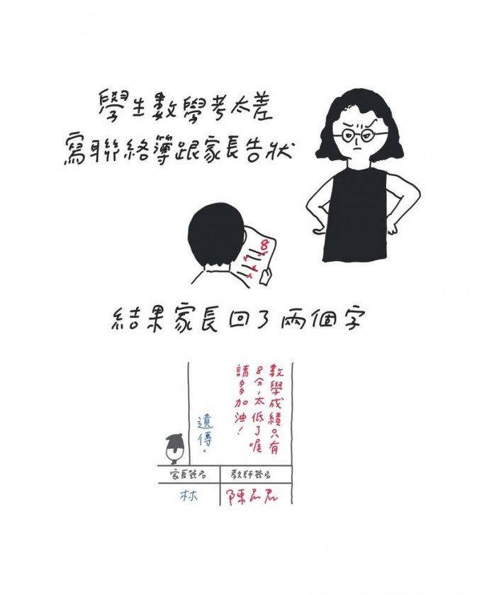 台湾插画家网上分享漫画。FB图