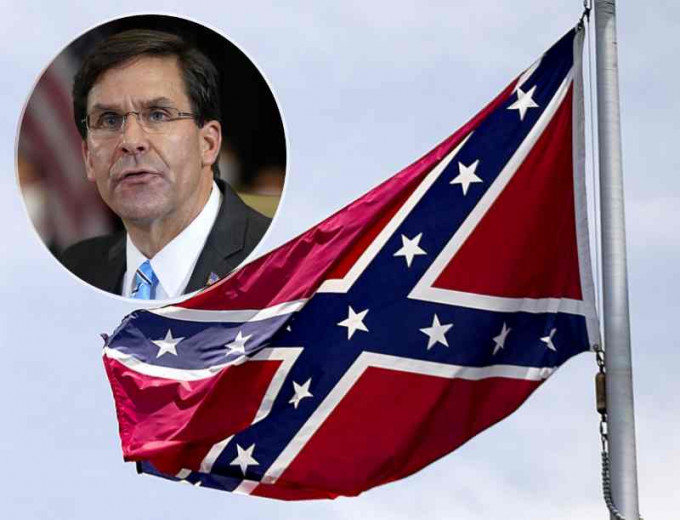 埃斯珀宣布禁止軍事設施內懸掛邦聯旗幟。AP
