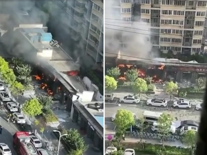 江苏徐州烧烤店煤气泄漏发生爆炸，1人受伤送院。