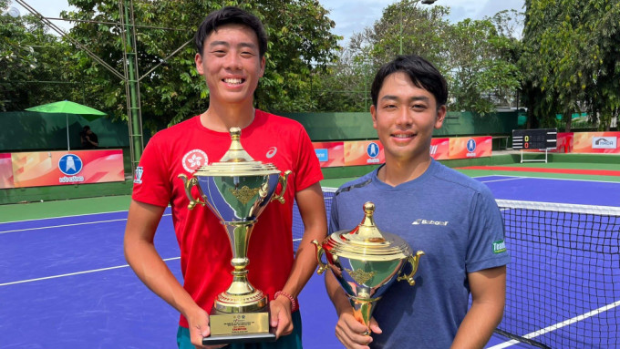 黄泽林与拍档在越南站赛事拿到双打冠军。 香港网球总会图片