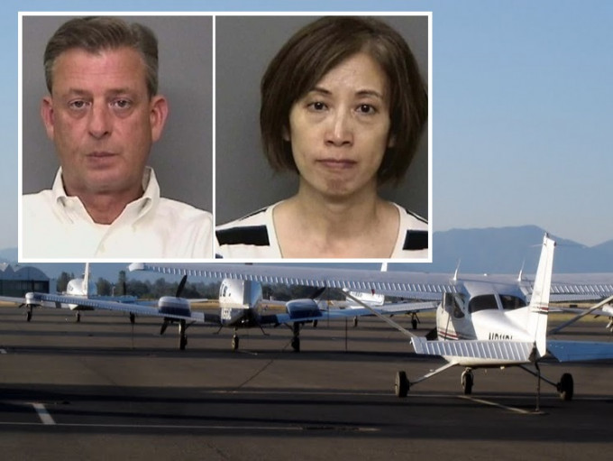 飞行训练学校教练Jonathan McConkey和助理Kelsi Hoser涉绑架中国学生被捕。网图
