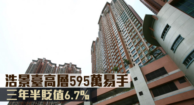 浩景臺高層以595萬易手，三年半貶值6.7%。