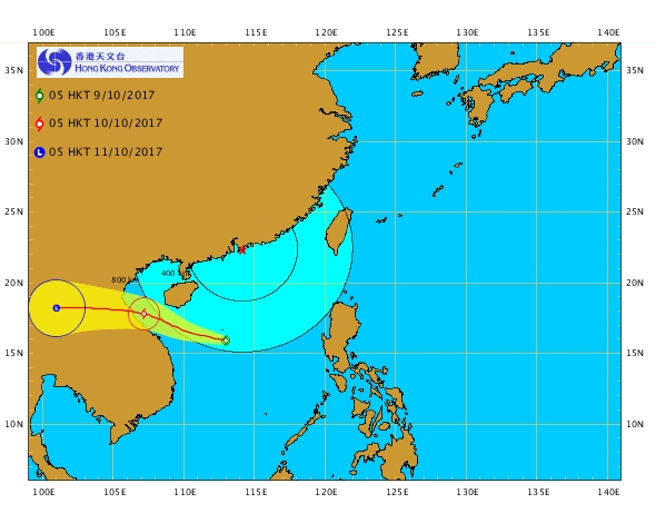 現時最高風速為45公里。