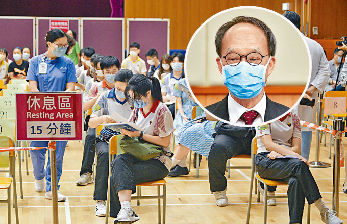 劉宇隆希望中學生盡快在聖誕節前後，將接種率提升至9成。 資料圖片