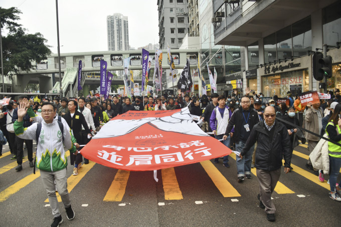 过去反对派搞集会游行，领头的通常是「民阵」。资料图片