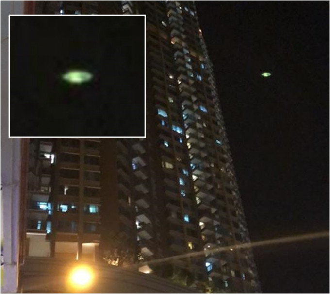 到底圖中是否UFO？。網民Marco Lam‎圖片