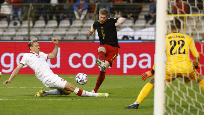 迪布尼贡献一球，助比利时6:1大炒波兰。 Reuters