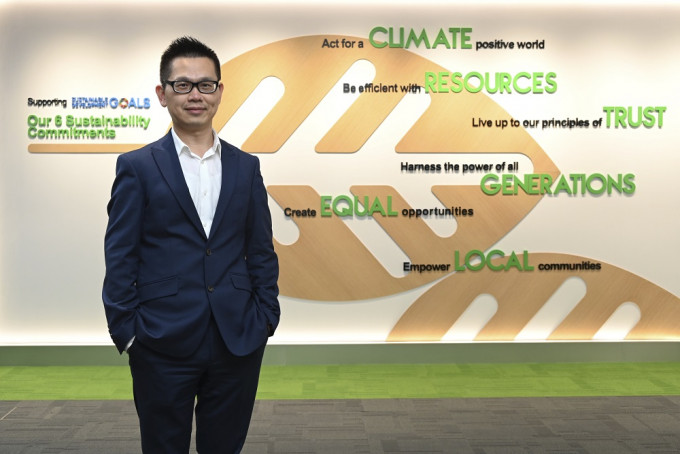 施耐德電氣香港區總裁趙啟文表示，盼讓公司成為可持續發展的模範，以身作則。蔡建新攝