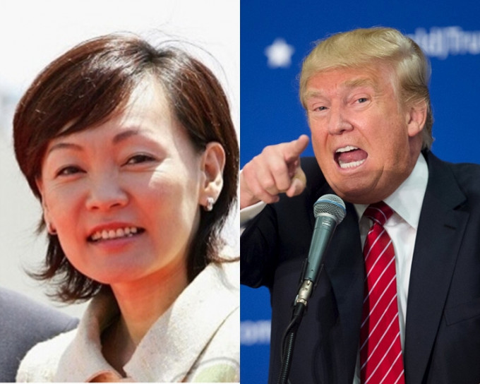 安倍昭惠（左）被特朗普指不懂英語。