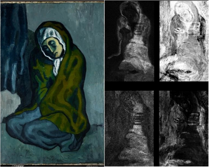 畢加索《蜷坐的女人》被揭發畫中有畫。網上圖片