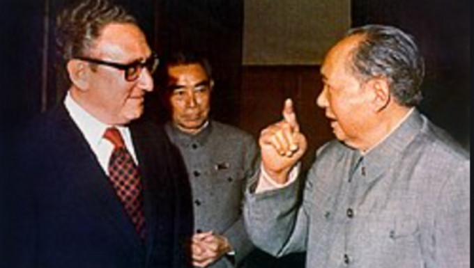 基辛格1971年秘密访华由周恩来陪同见毛泽东主席。