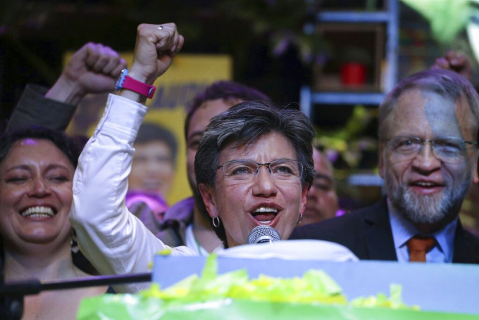 洛佩斯當選哥倫比亞第一位女市長。AP