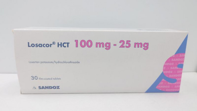 Losacor HCT 100毫克-25毫克藥片。政府新聞處