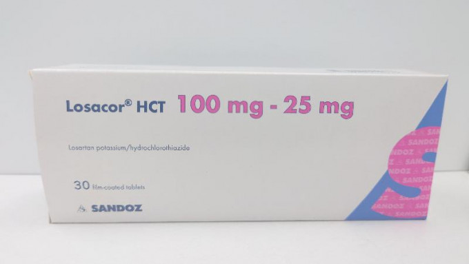 Losacor HCT 100毫克-25毫克药片。政府新闻处