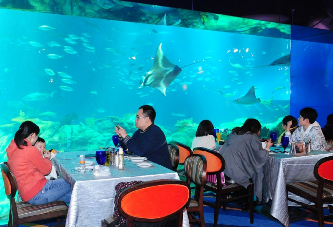 海洋公园于母亲节及父亲节期间，首次推出免入场费进入园内的海龙王餐厅享用晚餐。资料图片
