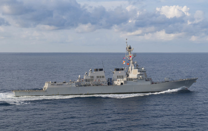 美軍驅逐艦「普雷貝爾號」（USS Preble）。網上圖片