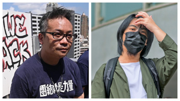黄乃元（左）、邓建华（右）被警方国安处人员带走助查。资料图片