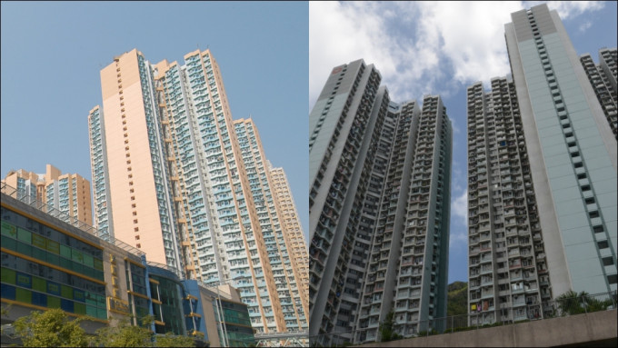 筲箕灣愛東邨（左）及牛池灣彩輝邨（右）污水檢測呈陽性。資料圖片
