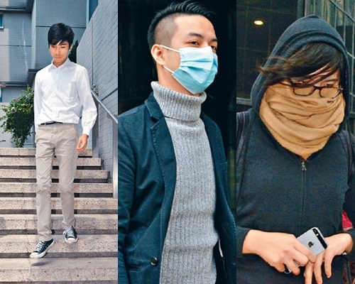 三名被告：麦子晞(左)、薛达荣(中)及许嘉琪。资料图片