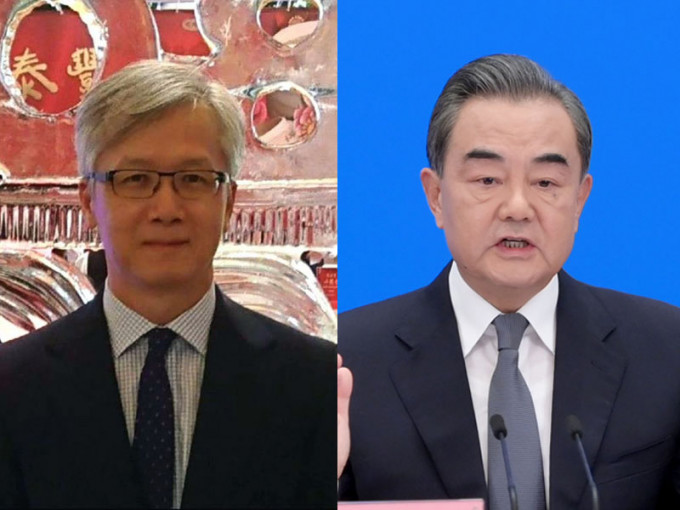人崔静麟（左）反驳王毅（右）言论，指北京无权说三道四。（网图）