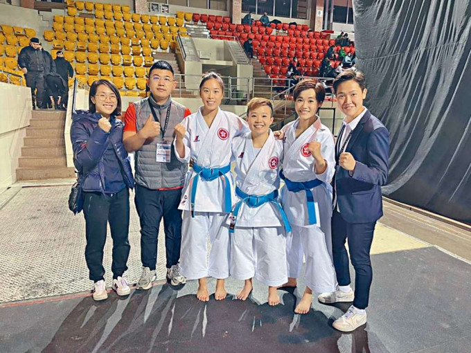 ■香港空手道隊於女子隊際形銅牌戰勝出。
