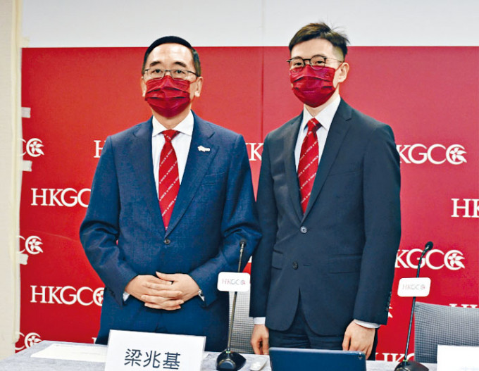 （左起）香港总商会总裁梁兆基、高级经济师庄仕杰。
