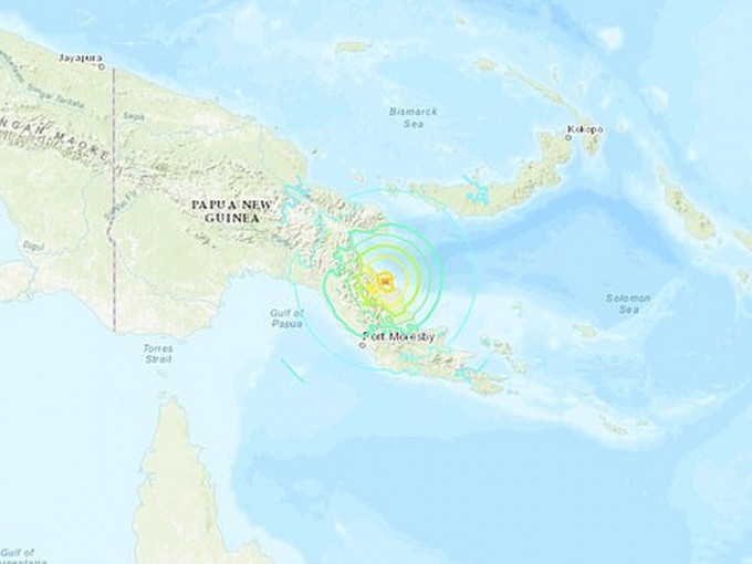 巴布亚新几内亚7级地震。(网图)