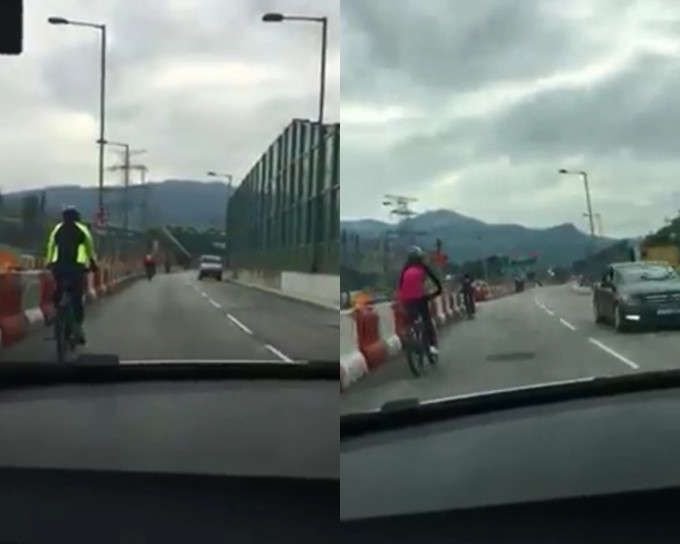 两派网民对单车应否踩马路有不同意见。网民Gloria Cheung影片