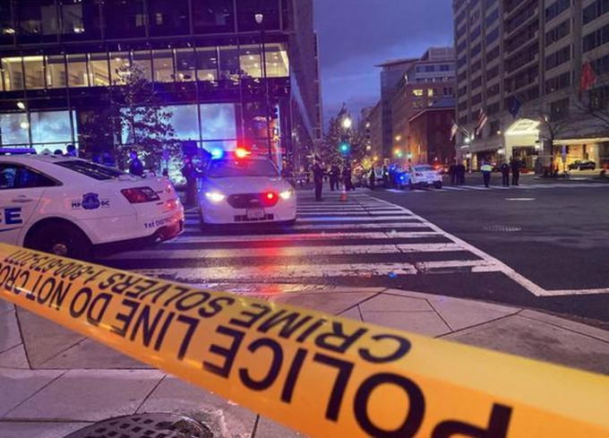 美国华盛顿市中心发生枪击案，酿1死1伤枪手被捕。(网图)
