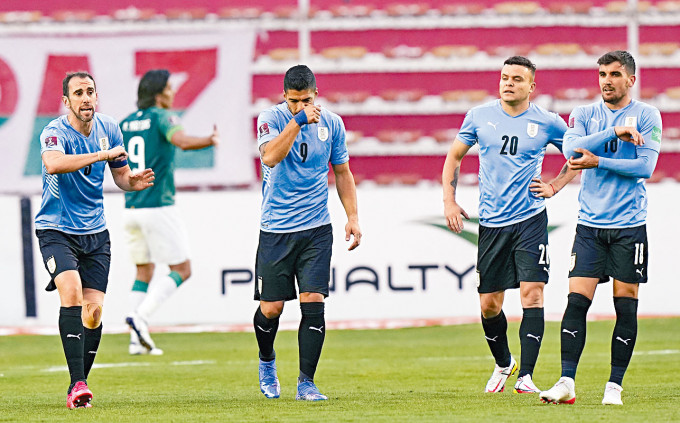 烏拉圭作客慘吞玻利維亞三蛋，跌落第七位陷出局邊緣。