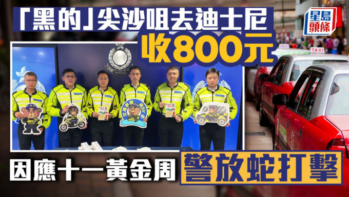 中秋国庆｜警打击黑的及白牌车拘10男女 有司机尖沙咀去迪士尼收800元被捕