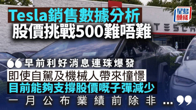 Tesla銷售數據分析 股價挑戰500難唔難？｜晉佳