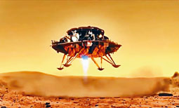 ■着陸巡視器將在火星表面軟着陸。
