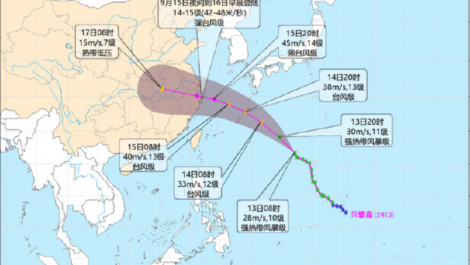 最强中秋台风？「贝碧嘉」预计上海到福建北部一带沿海登陆。