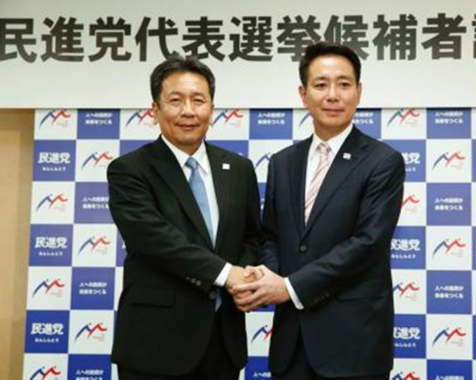 枝野幸男（左）與前原誠司將出選民進黨黨魁一職。