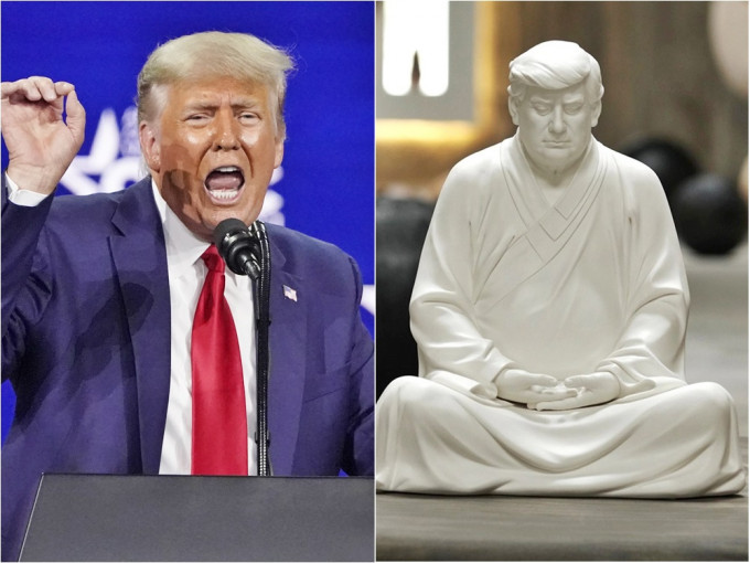 淘宝惊现特朗普的雕塑。左AP图片、右网图