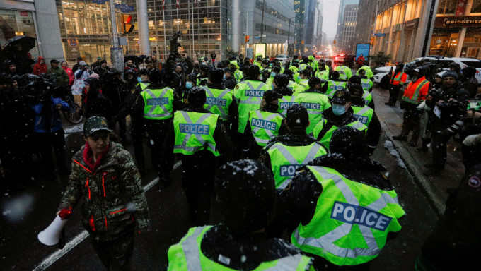 加拿大渥太华示威持续，警方拘捕占领市中心示威者。路透社图片