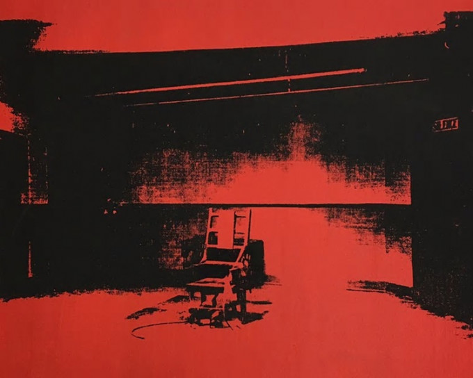 安迪华荷红色丝网画作，名为《小电椅》。