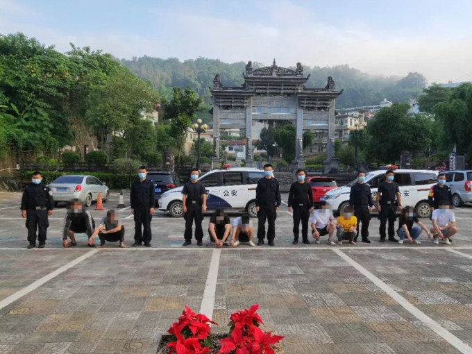 雲南警方拘捕8人。網圖