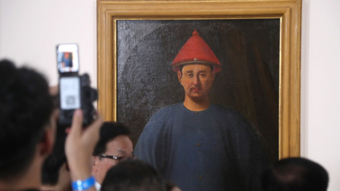 「康熙大帝肖像」首次在中国展出的「康熙大帝肖像」。(中新社)
