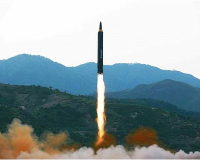 北韓再試射導彈「北極星2型」。網上圖片