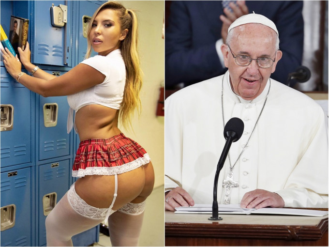 梵蒂岡指教宗未曾「讚好」性感照，要求Instagram解釋。左網圖、右AP圖片